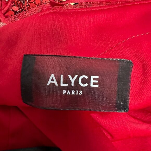 Alyce Paris 3116 A-Line Spaghetti Strap Sequin Short Dress Red Size 12 New - Picture 9 of 11